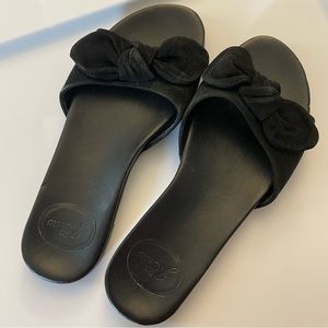 J. Crew Black Bow Sandals